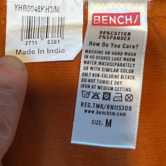 Bench Orange Corduroy Blazer M Slim Fit Preppy Workwear Retro Academic eclectic - Picture 7 of 9